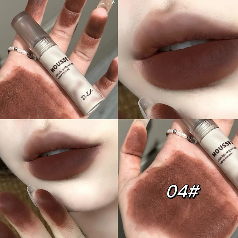 Retro Plum Vintage Lipstick Waterproof Lasting Smoky Nude Purple Matte Lip Mud Natural Black Chocolate Rose Red Lip Tint Makeup Qme 04