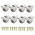 Fixed Caster Wheels, Heavy Duty Rubber Furniture Casters with Screws Qme 8pcs