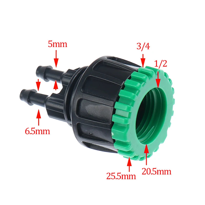 ^1Pc Garden hose 1/4" to 1/2" 3/4" Female Y connector irrigation 4/7 hose adapter Qme