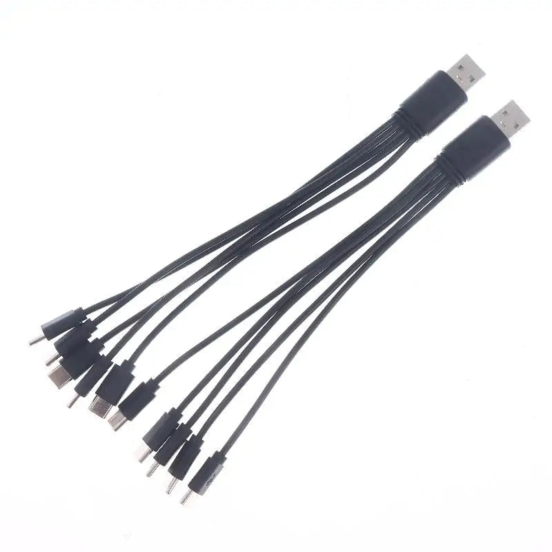 1 USB Type-c Splitter Adapter Cable 2 3 4 5 Port C Multiple Charging Qme 1 to 5 2PCS