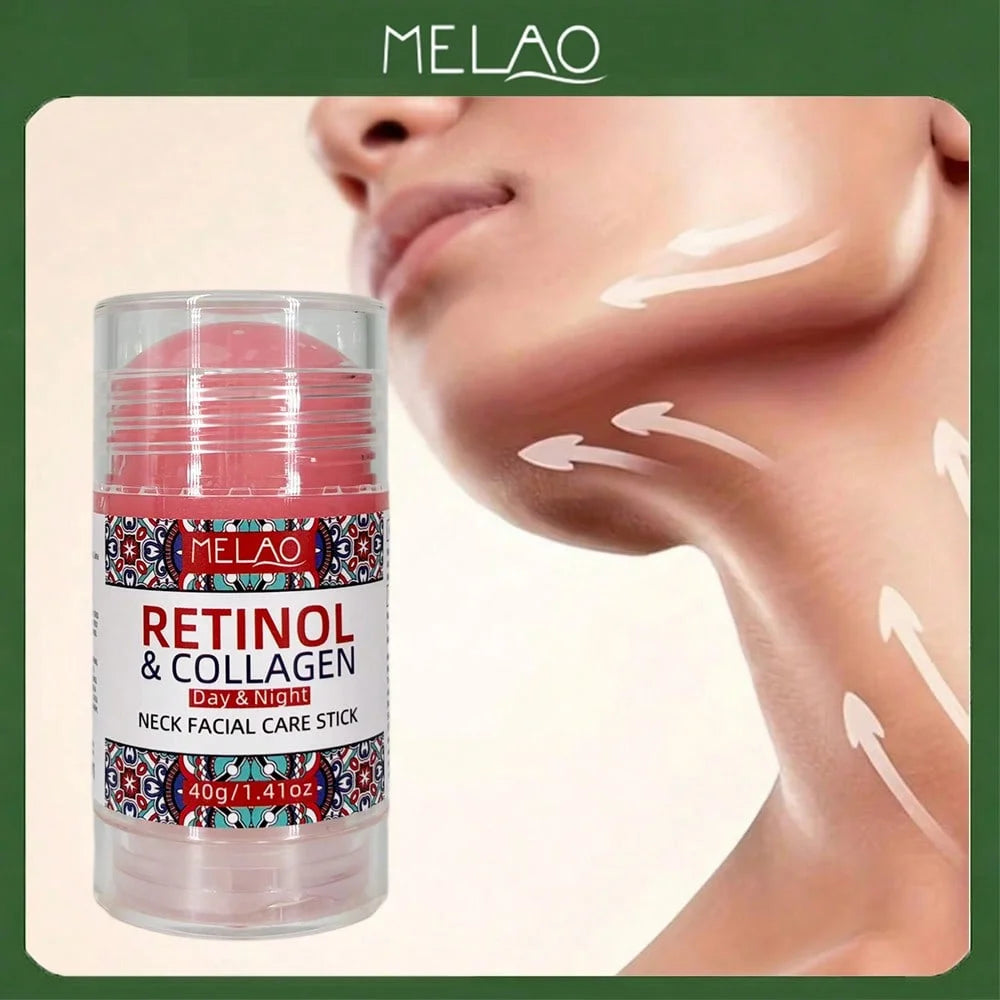 Retinol Collagen Face & Neck Stick, MELAO Day & Night Care Stick with Retinol & Collagen, Anti Aging Stick for Neck & Face Qme