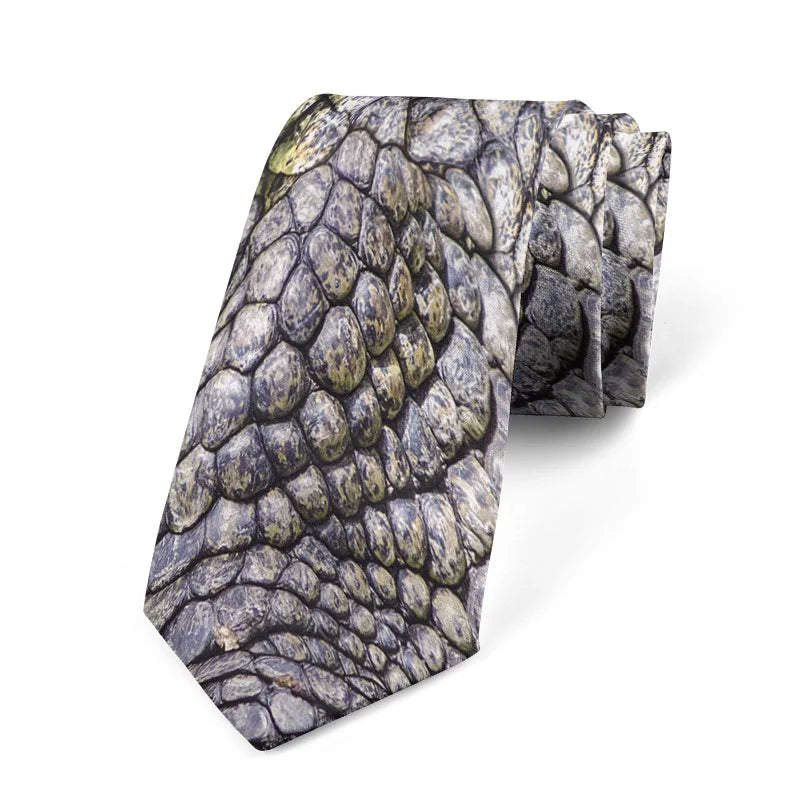 Fashionable Animal Cat Tiger Skin Tone Printed Tie Casual Business Qme style11