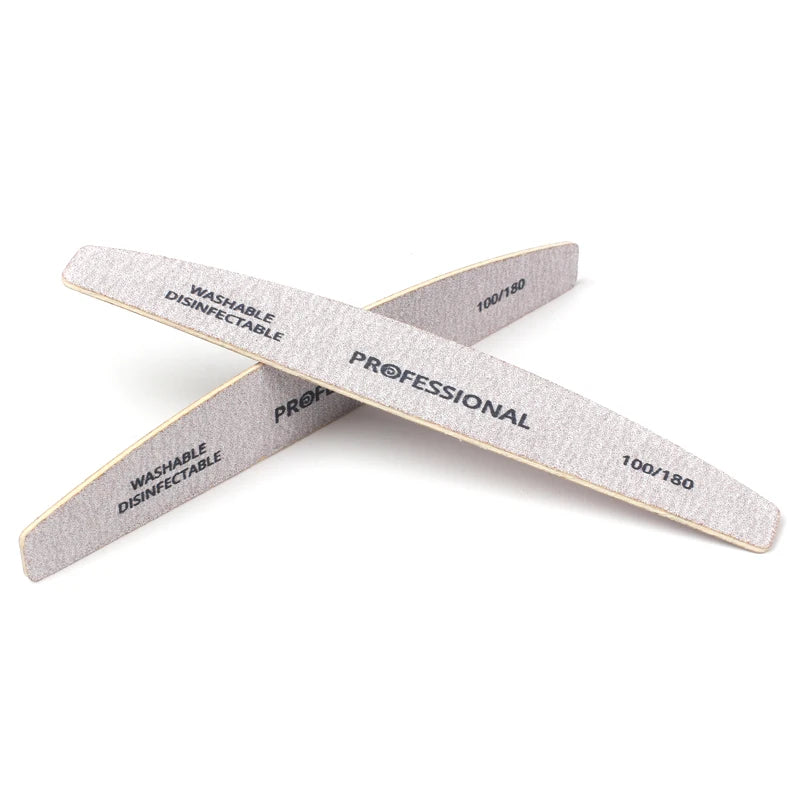 Lot Wooden Nail Files Professional Buffer 100 180 Limas Manicura Qme