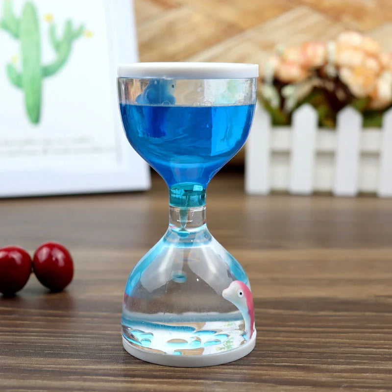 Fluid Floating Oil Timer Relaxation Toy Calming Clock Table Adornment Qme blue 10cm 0
