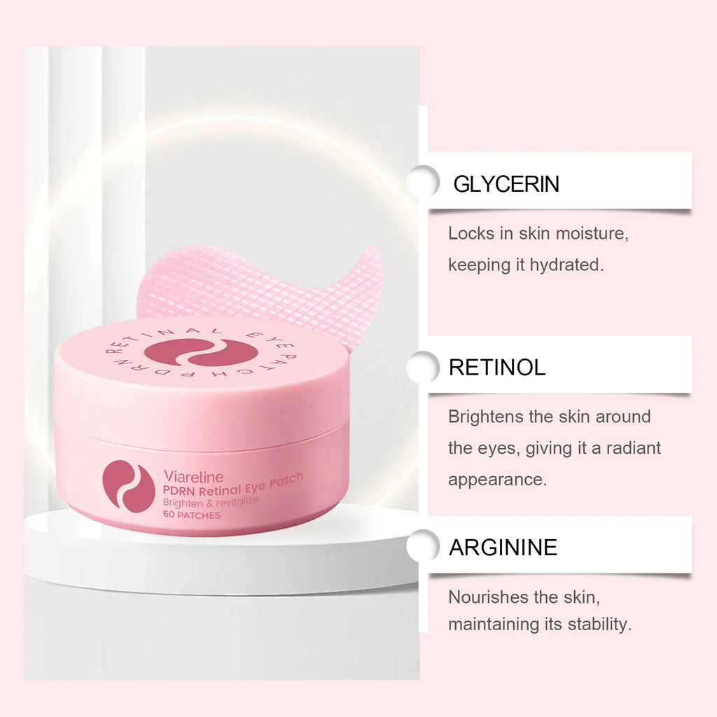 Brightening Revitalizing Eye Patch with Retinol Hydrogel Gel Eye Mask for Dark Circles Puffiness Hydrating Nourishing Under Eye Qme