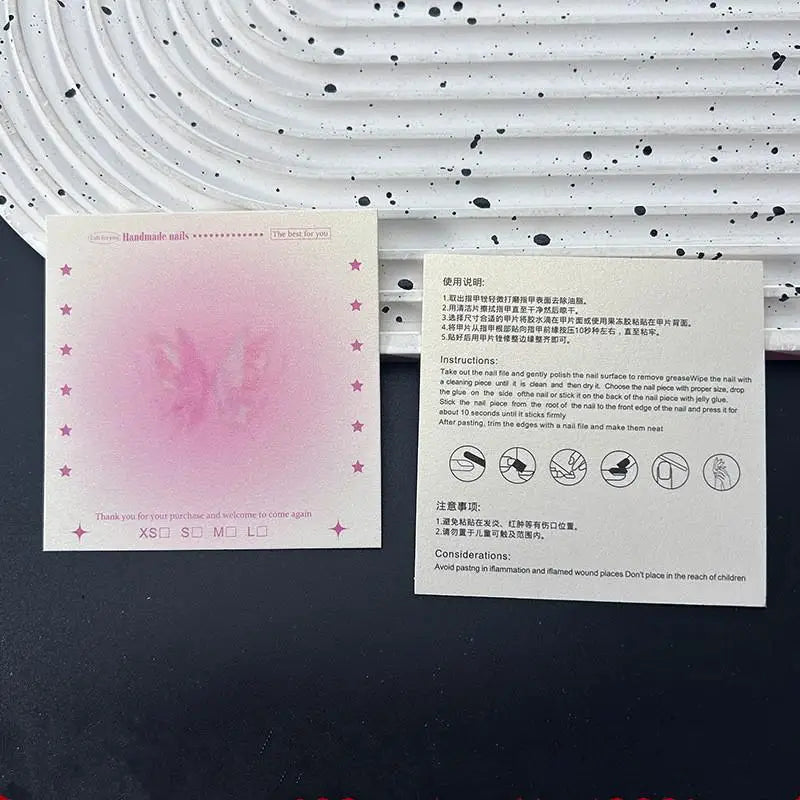 Gradient Pearlescent Nail Display Cards Mark Colorful Design Perfect Qme