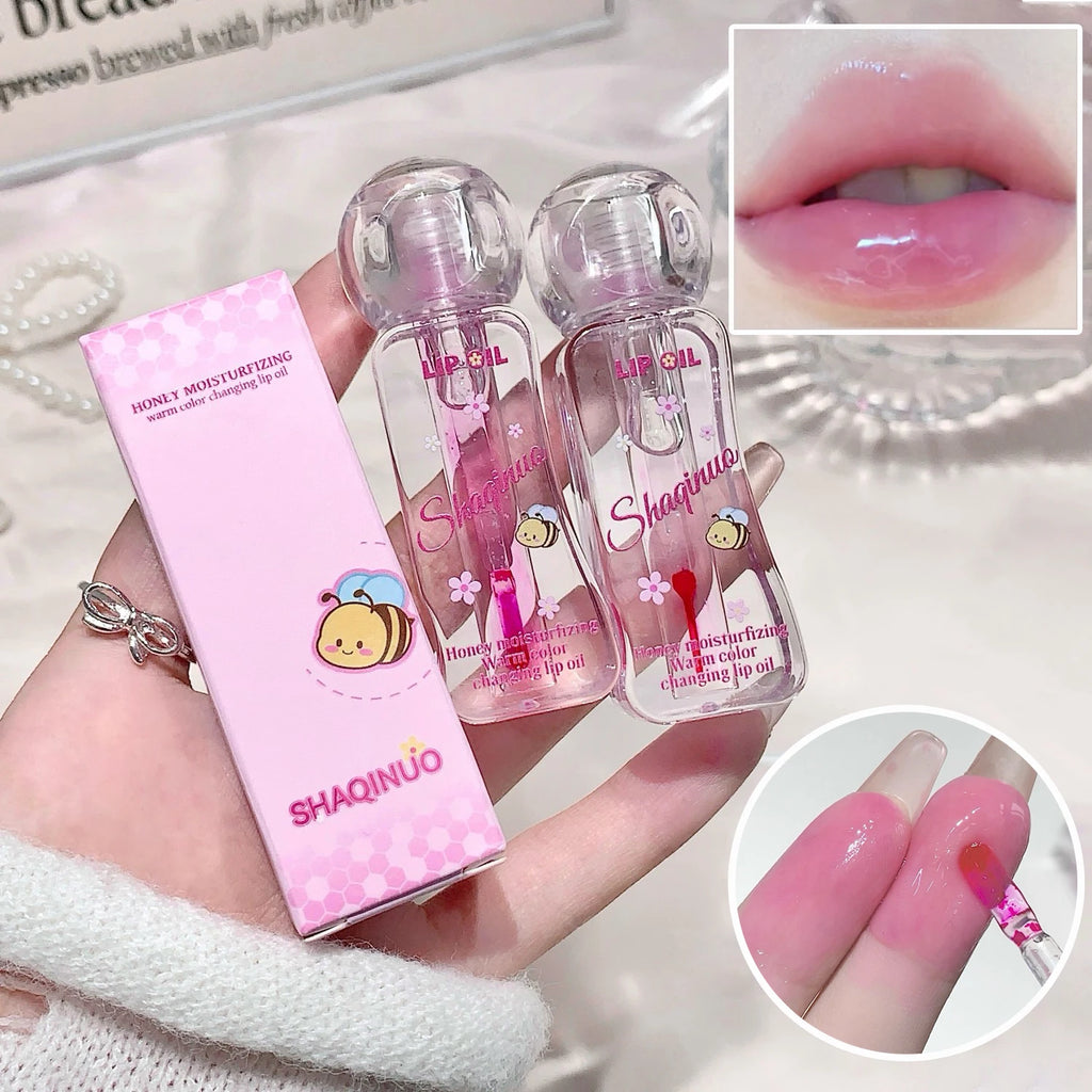 Honey Moisturizing Temperature Change Lip Oil SHAQINUO Gloss Line Qme