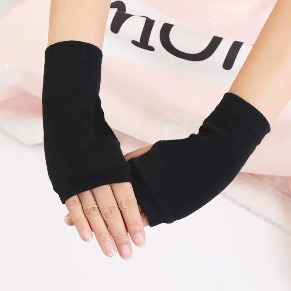 Women Short Fingerless Gloves Cosplay Mitten Unisex Oversleeve Arm Qme