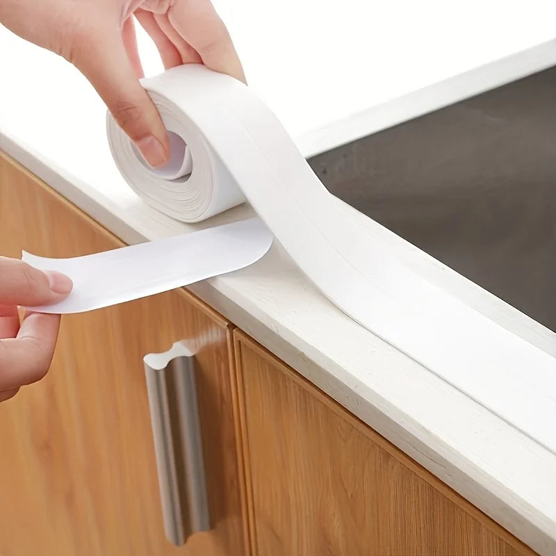 2 Roll PVC Sealing Tape For Bathroom Kitchen Caulk Strip Tape Self Adhesive Waterproof Wall Stickers Mold Proof Sealing Tapes Qme