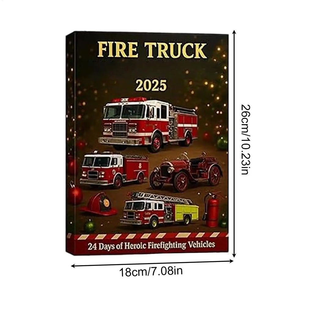 Fire Truck Advent 24 Days Firefighting Vehicle Ornaments Countdown Qme