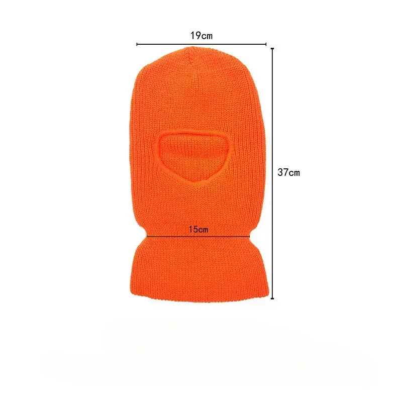 1 Hole Knitted Full Face Cover, Winter Balaclava, Warm Knit Thermal Ski Neck Gaiter for Outdoor Sports Qme