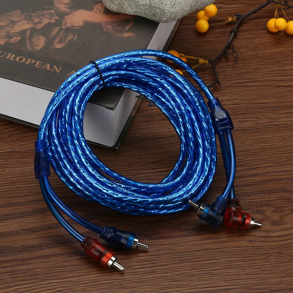 Car Audio System Amplifier Copper Cable Audio Cord 5 Meter 2 RCA to 2 RCA Plug Audio Power Amplifier Cable Qme