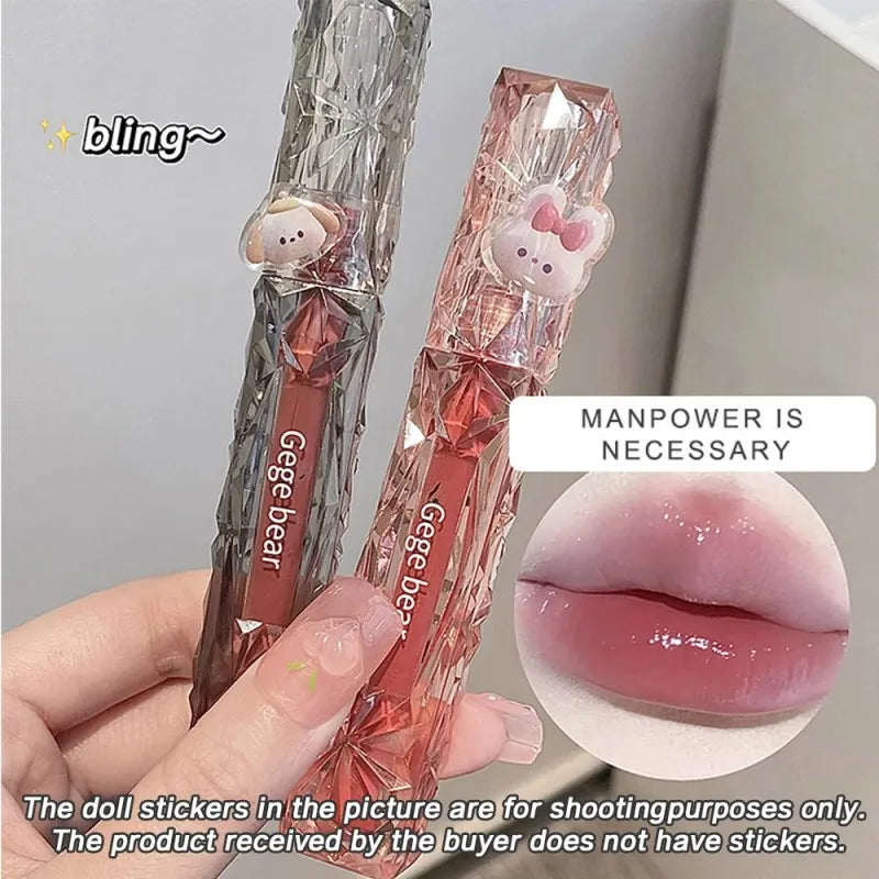 Gege Bear Crystal Mirror Water Lipgloss Hydratant Ultra-hydratant Qme