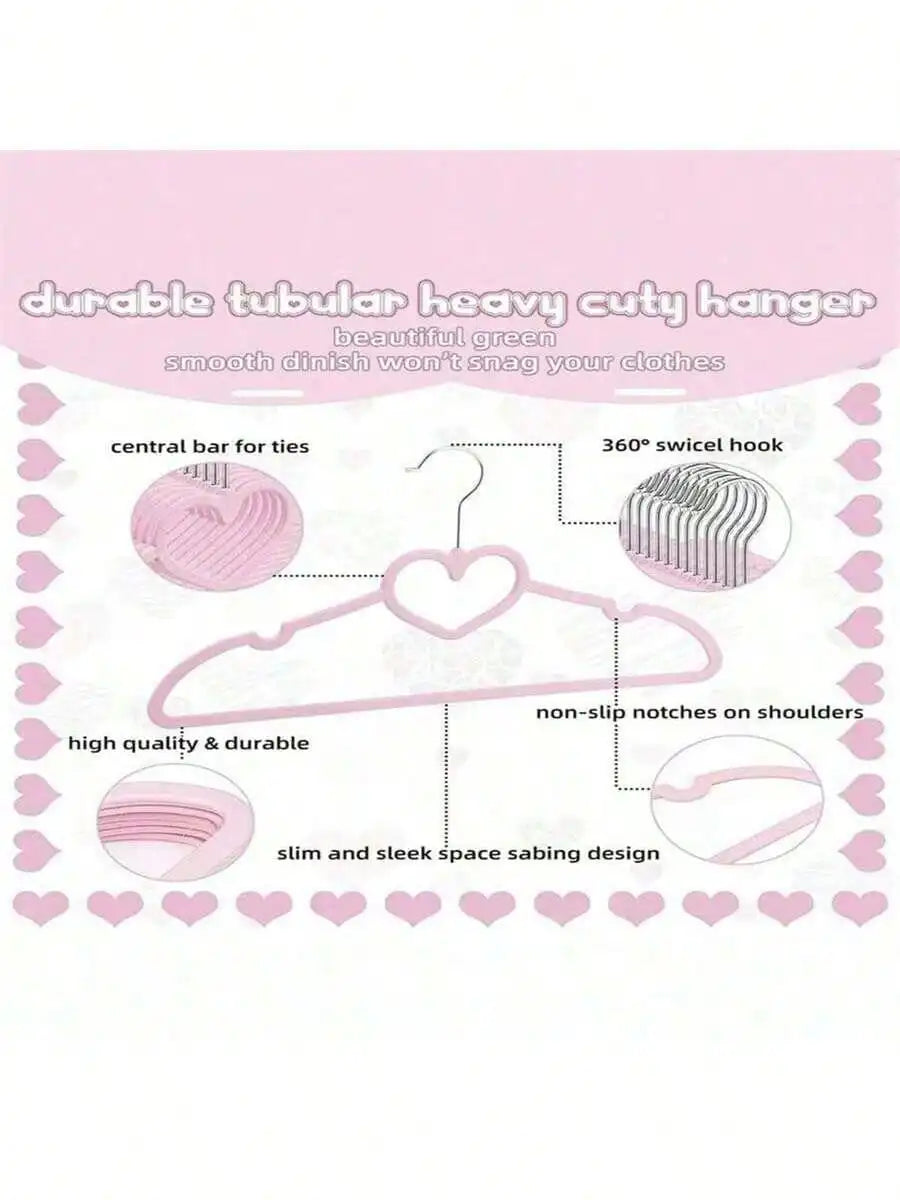Heart-shaped Hangers 360 Degree Hooks Rotating Suitable Adult Jackets Qme