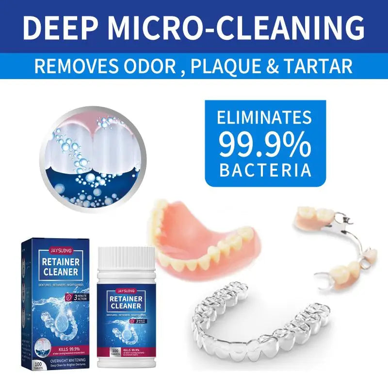 Multipack Denture Cleaning Tablets Teeth Brightening Freshen Breath Qme