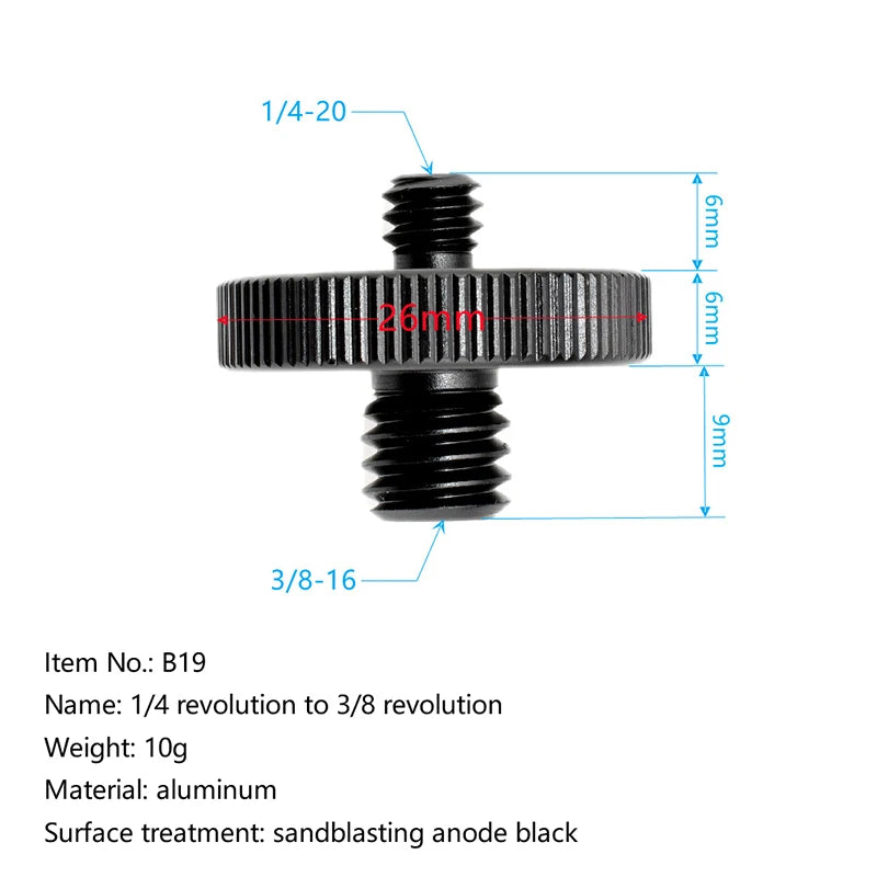 Universal Camera Conversion Screw 1 4 Male 3 8 Dual Nuts Tripod Mount Qme C