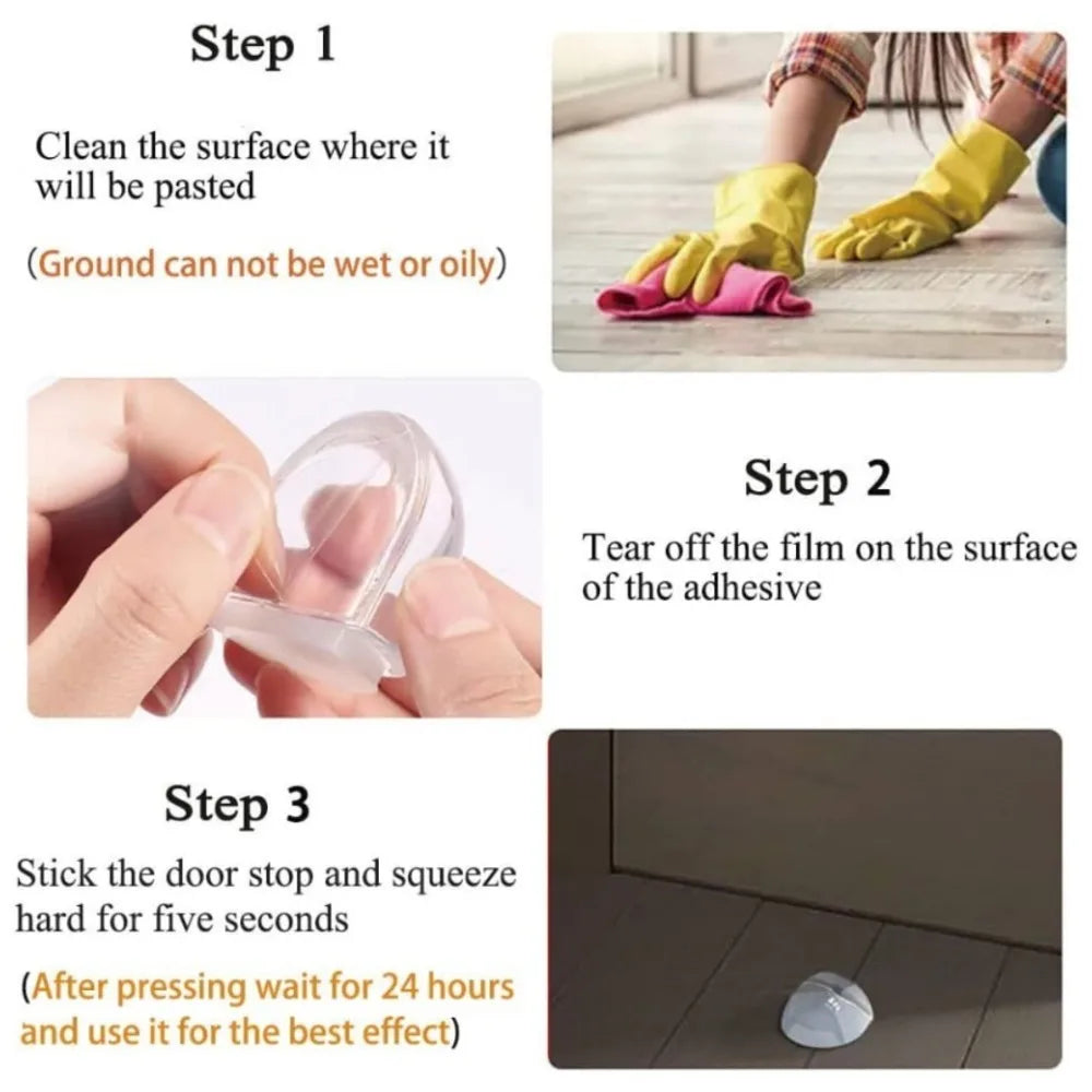 1/2/6PCS Transparent Door Stopper Self-adhesive Anti-collision Silent Door Stopper To Protect Walls Furniture Home Improvement Qme