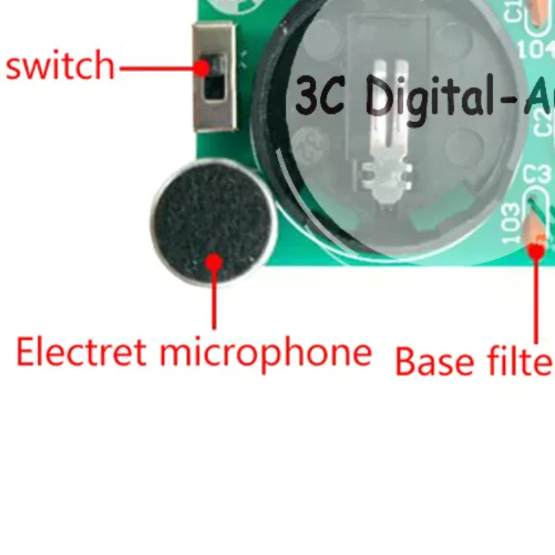 FM Stereo Radio Transmitter DIY Microphone DC 3V Soldering Practice Qme