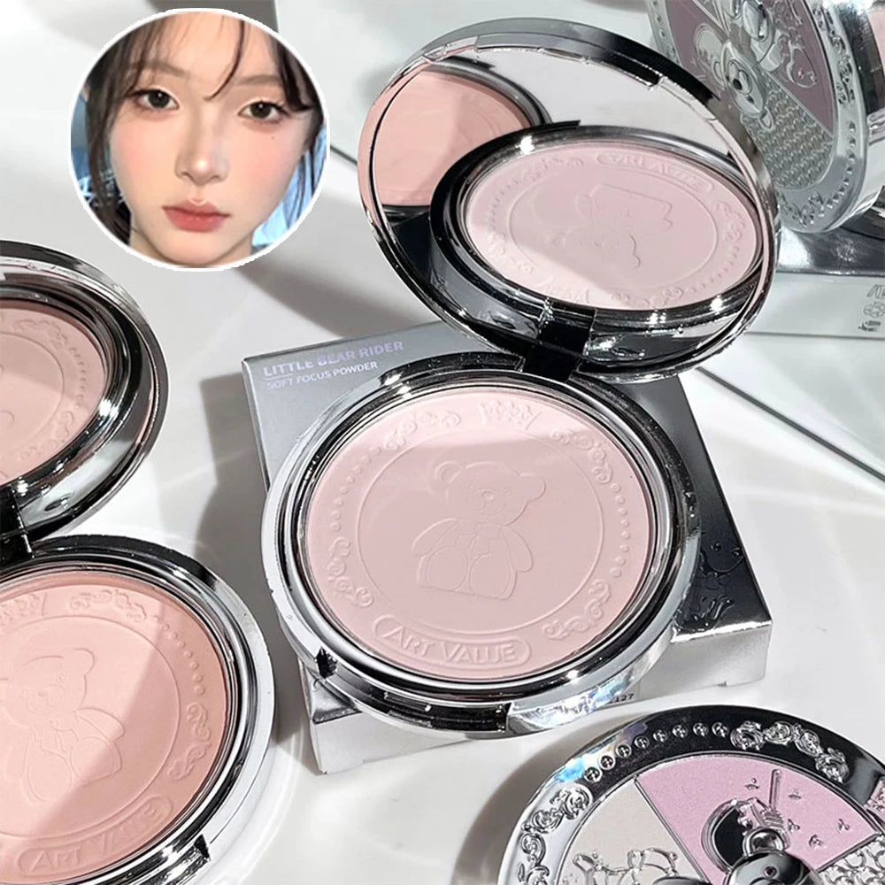 Art Value Bear Knight Soft Focus Pressed Powder Matte Natural Makeup Qme
