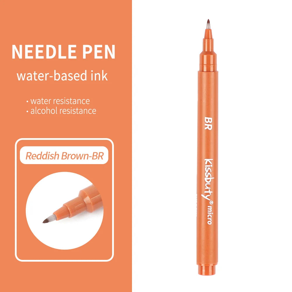 Micro-Pen Fineliner Pens,Color Pigment Liner Multiliner Archival Ink Micro Fine Point Pens for Sketching, Drawing, Journaling Qme BR-Reddish brown