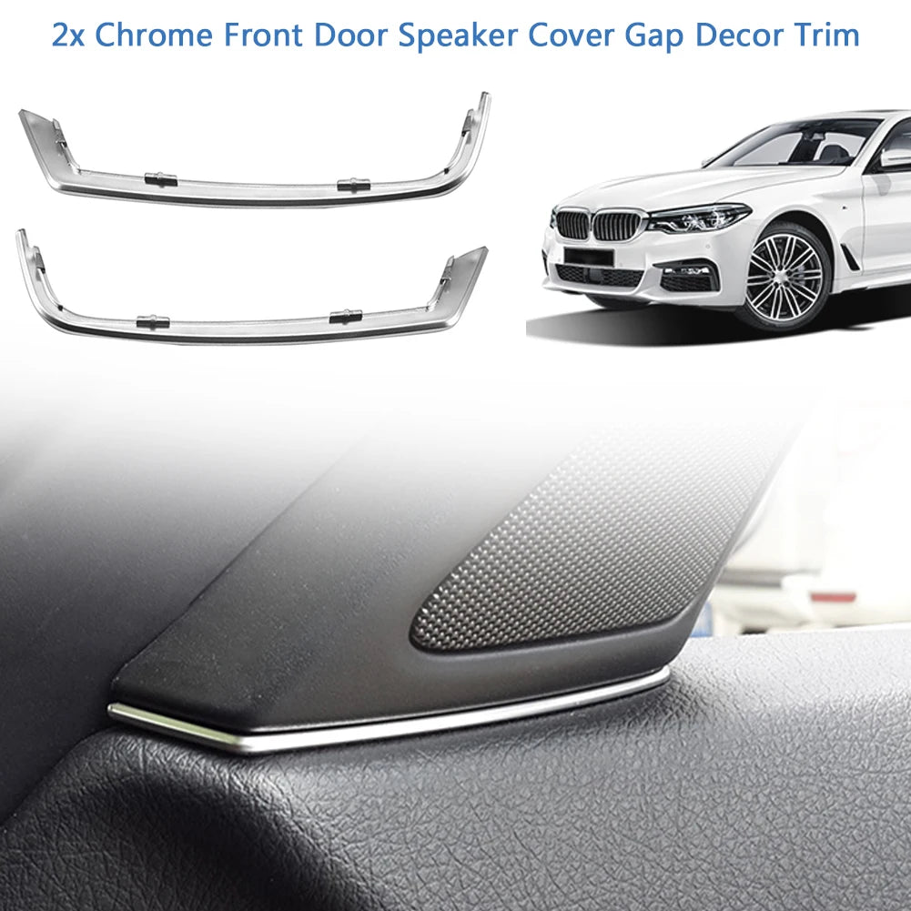 2pcs Front Door Speaker Cover Creative Speakers Decorative Slit Strip for BMW 5 Series F10 Interior Modification Qme Default Title