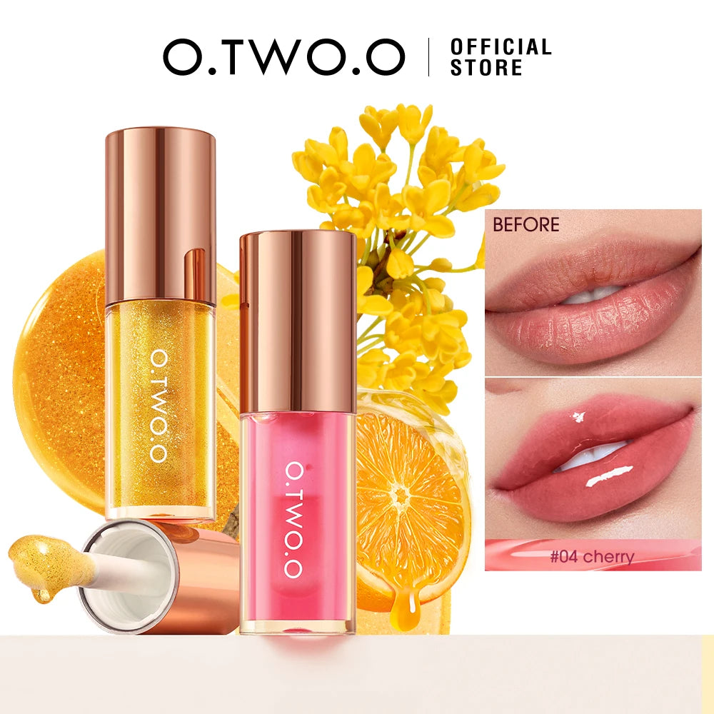 O TWO Lip Oil Gloss Plumper Makeup Moisturizing Nonsticky Sexy Water Qme
