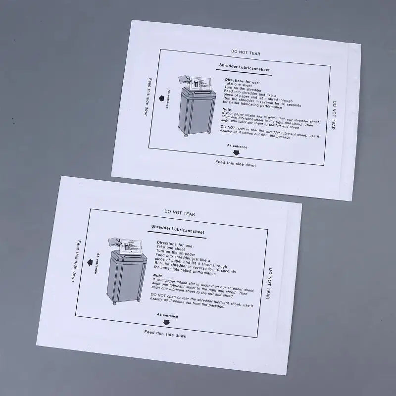 5 Lubrication Sheets Shredder Paper Filled Oil User-friendly Portable Qme