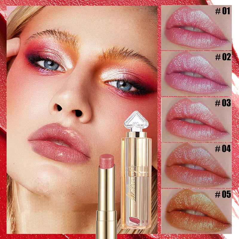 Shiny Lipstick Vibrant Colors Waterproof Sweat Resistant Non Stick Qme