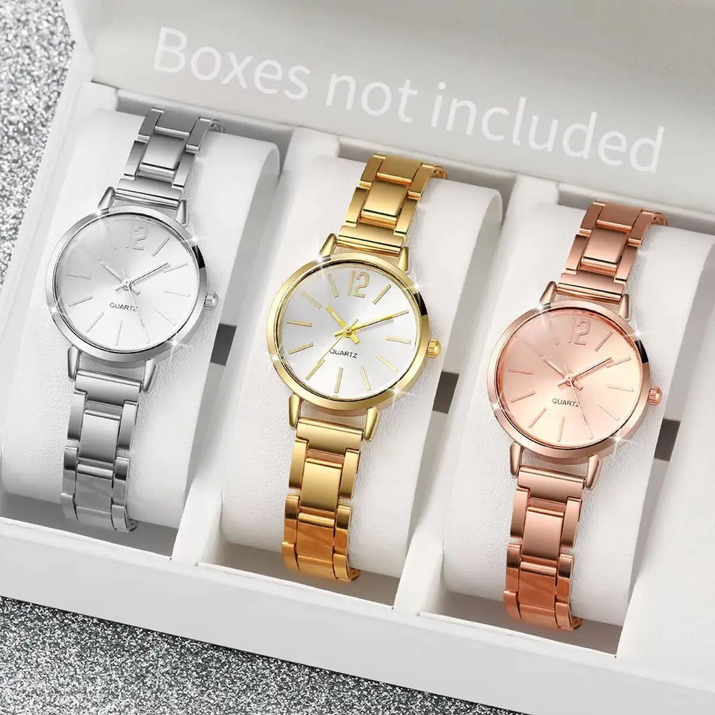 Women's Watch Light Luxury Steel Belt Women's Watch Female Student Fashion Simple Quartz Watch Qme