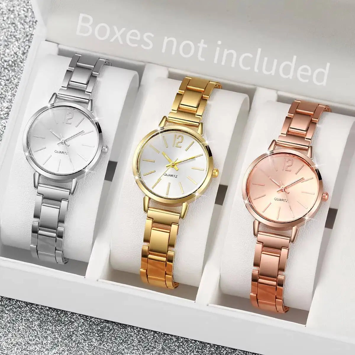 Women's Watch Light Luxury Steel Belt Women's Watch Female Student Fashion Simple Quartz Watch Qme