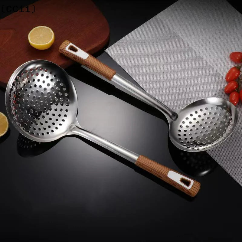Thickened Stainless Steel Colander Filter Spoon Multifunctional Oval Qme