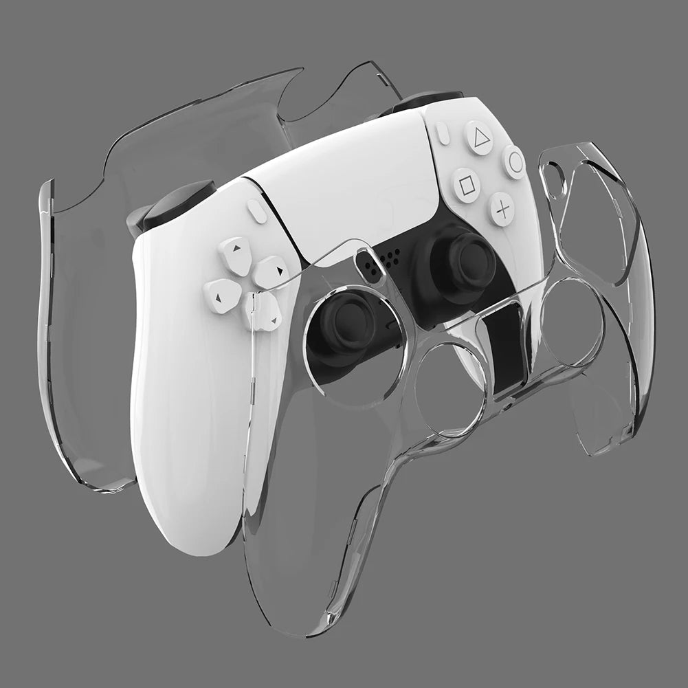 For PS5 Clear PC Cover Ultra Slim Protector Case for PS5 Controller Qme