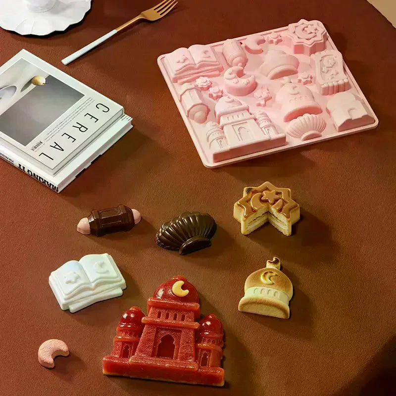 High-quality Castle Mousse Cake Mold 3D Shape Non-Stick Chocolate Dessert Mold Reusable DIY Baking Cake Molds Afternoon Tea Qme
