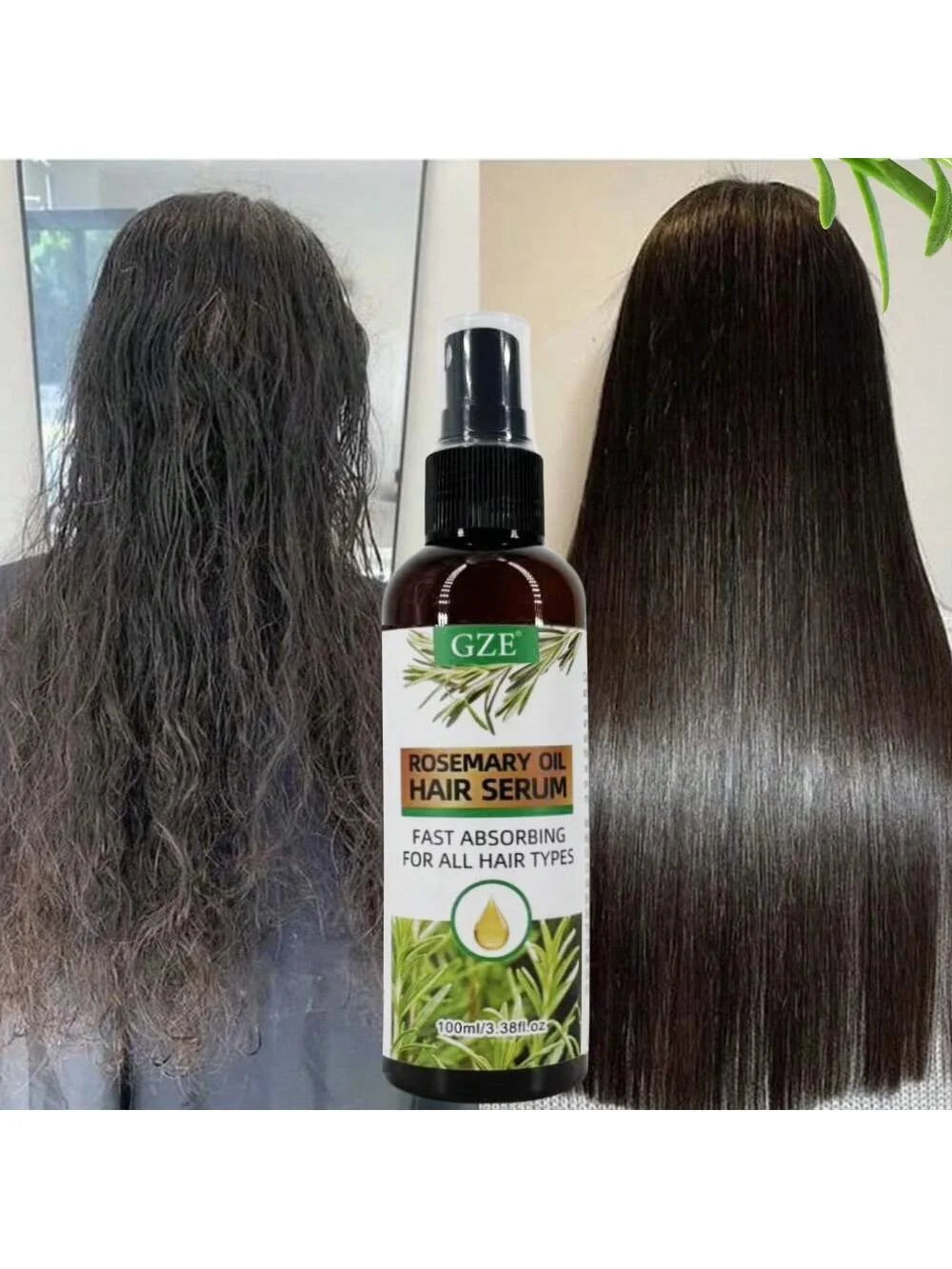 GZE Rosemary Oil Hair Serum Mist Spray trong Hair Heat Protection Anti-Breakage For Dry And Damaged Hair Repair Split Ends Qme