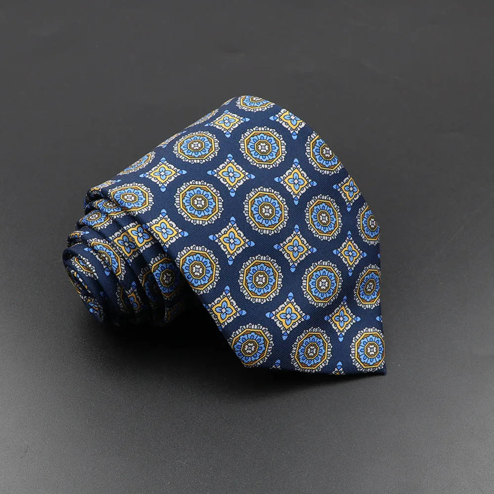 Men's Fashion Silk Tie Soft Novelty Necktie Blue Green Orange Ties Qme 35