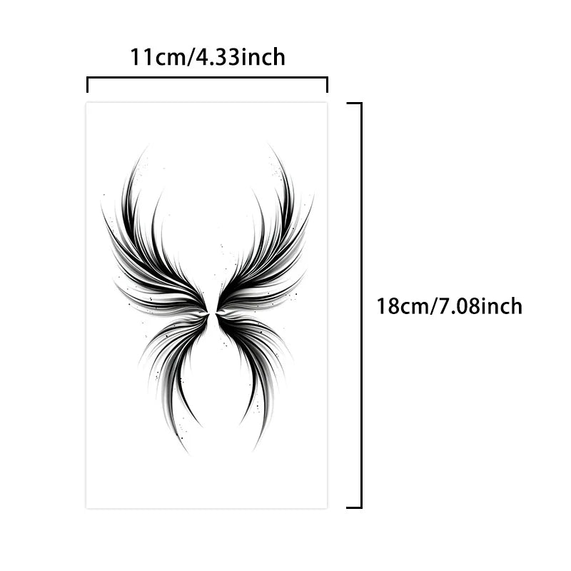 Watercolor Smoke Angel Wings Butterfly Wings Herbal Juice Tattoo Sticker Temporary Tattoo Waterproof Long Lasting Arm Leg Men Wo Qme HC-928
