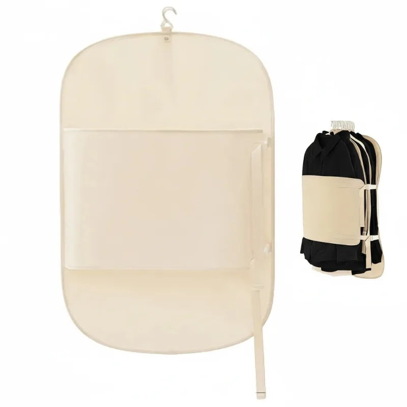 Closet Compression Hanging Bag Down Jackets Coats Space Saving 50% Bedroom Accessories Clothing Organizer Qme beige