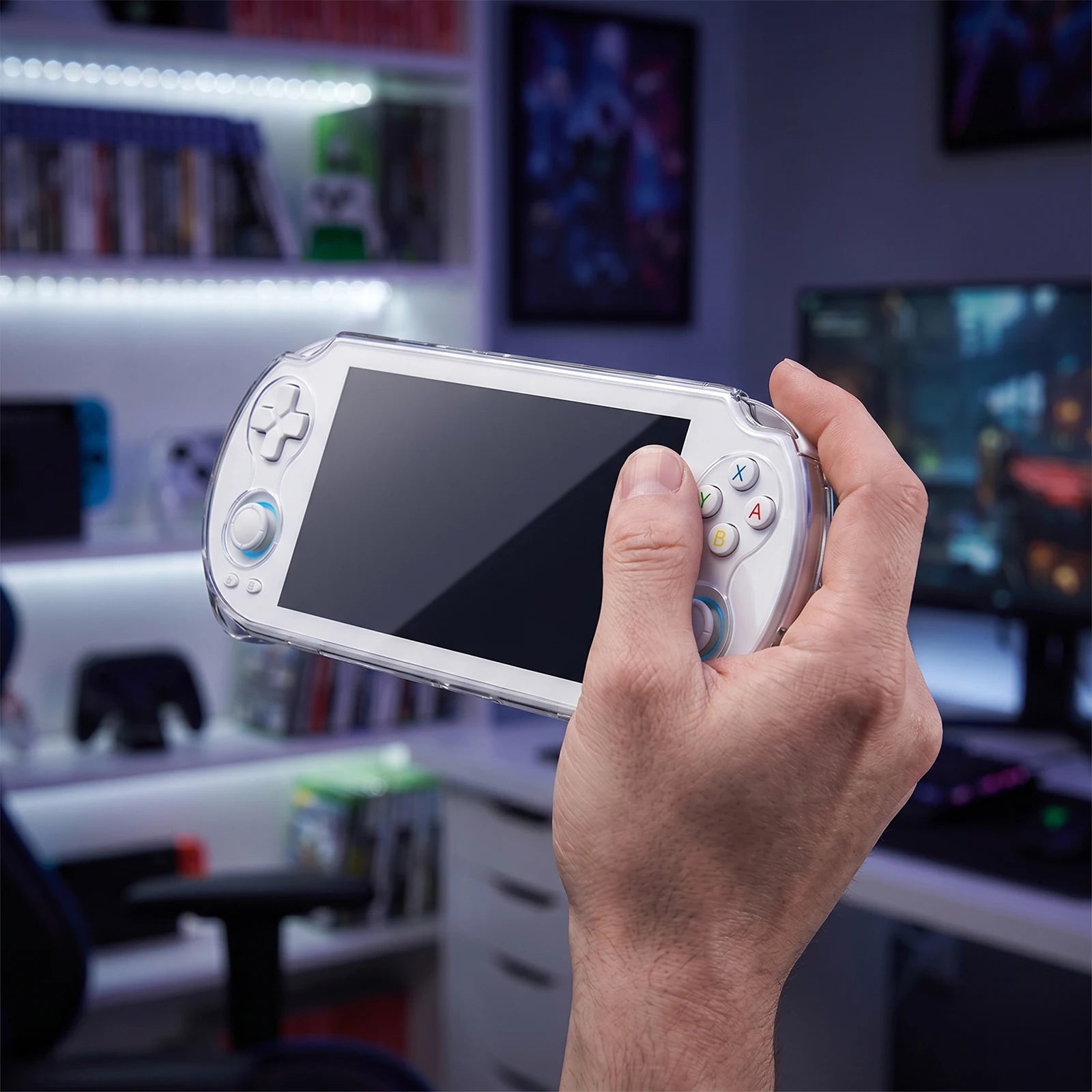 For RG VITA Transparent TPU Protective Case Anti-Scratch Clear Game Console Case Non-Slip Soft Handheld Console Shell Qme