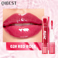 QIBEST Mirror Pearl Jelly Lipgloss Moisturizing Lasting Lipstick Hydrating Lightweight Lip Glaze Watery Crystal Lip Tint Makeup Qme 02