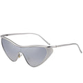 Vintage Cat Eye Sunglasses Women Luxury Brand Y2K Punk One-Piece Sun Glasses Shield Eyewear UV400 Shades Qme Silver Silver