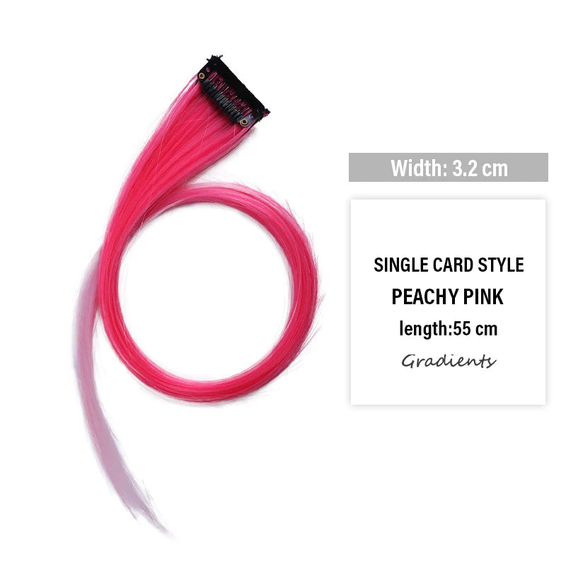 Colored Clip-in Hair Extensions High-temp Matte Fiber Seamless