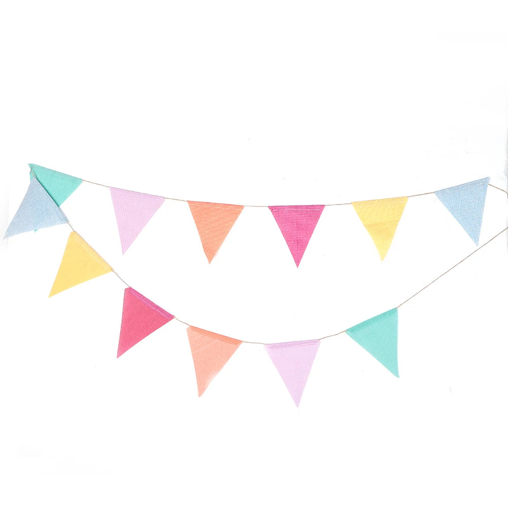 Multicolor Bunting Wedding Bunting Colorful Flag Double Side Colorful Flag Pennants Multicolor Bunting for Celebration Qme