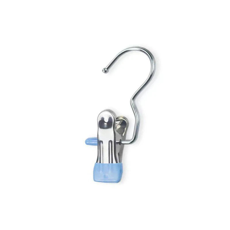 Stainless Steel Clothes Hangers With Clips Hanging Underwear Socks And Stockings 10pcs Qme Blue 10pcs
