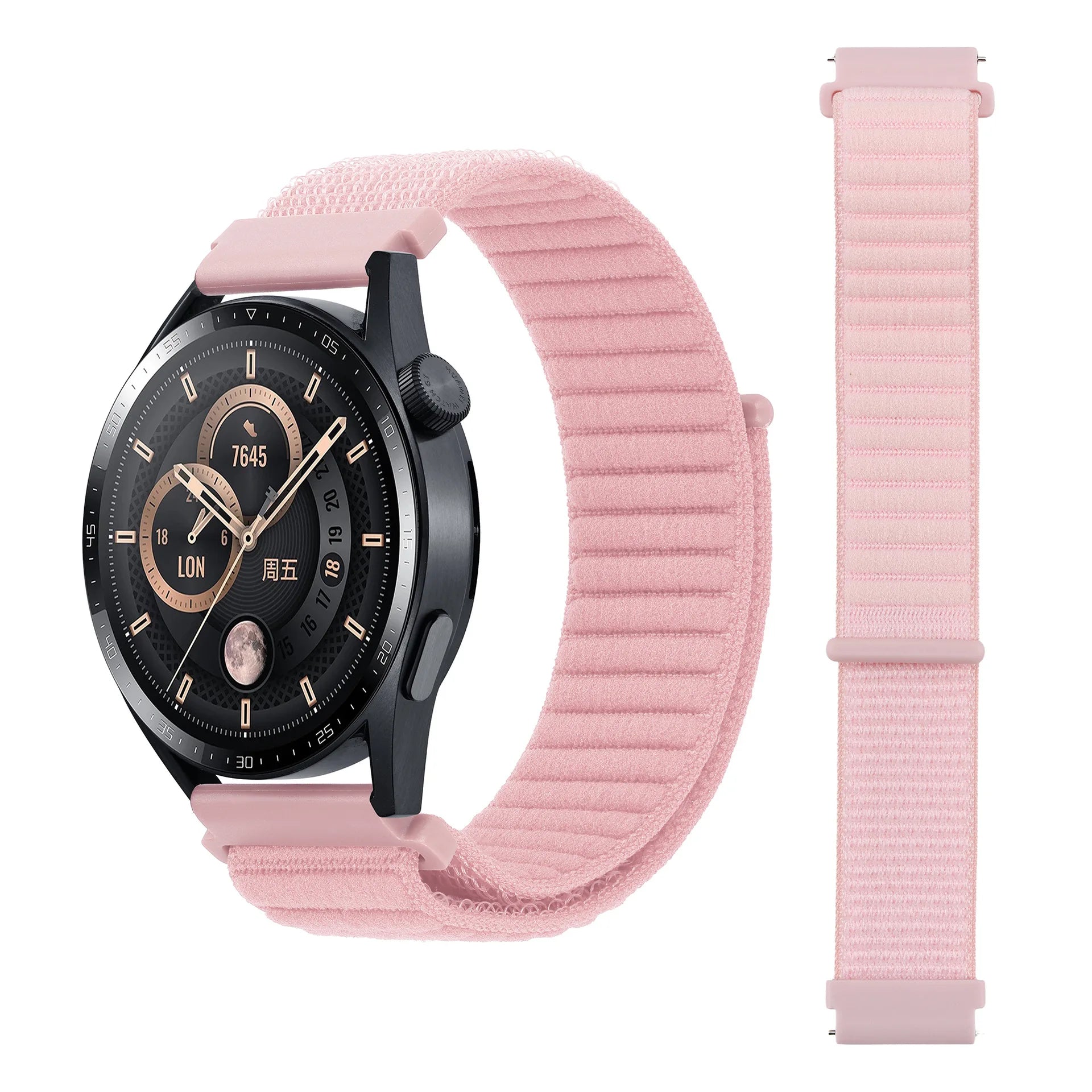A The new Velcro breathable Unisex Replacement unisex nylon strap For Samsung Garmin and Huawei watches Qme pearl powder 20mm