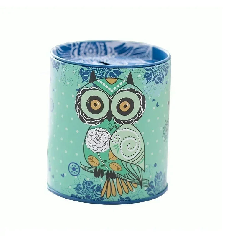 Metal Piggy Bank Coin Box Jewelry Storage Mini Tin Cute Organizer Qme
