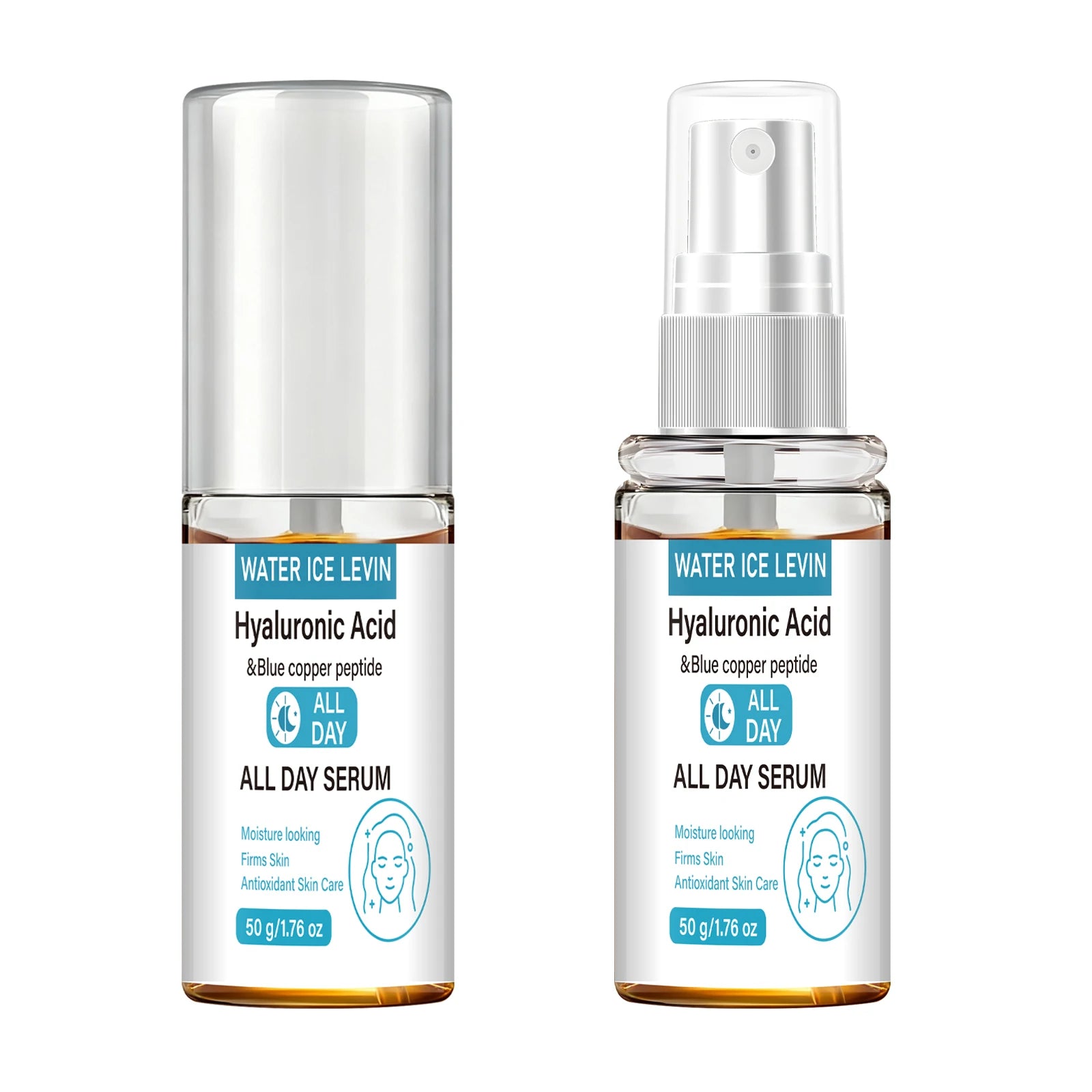 Blue Copper Peptide Hyaluronic Acid Serum, Antioxidant Moisturizing & Firming Skin Treatment Qme 50ml 50g
