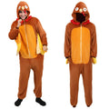 Adult Turkey Onesie Costume Turkey Pajamas Outfit Funny Animal Suit for Women Men Thanksgiving Halloween Cosplay Qme Orange M