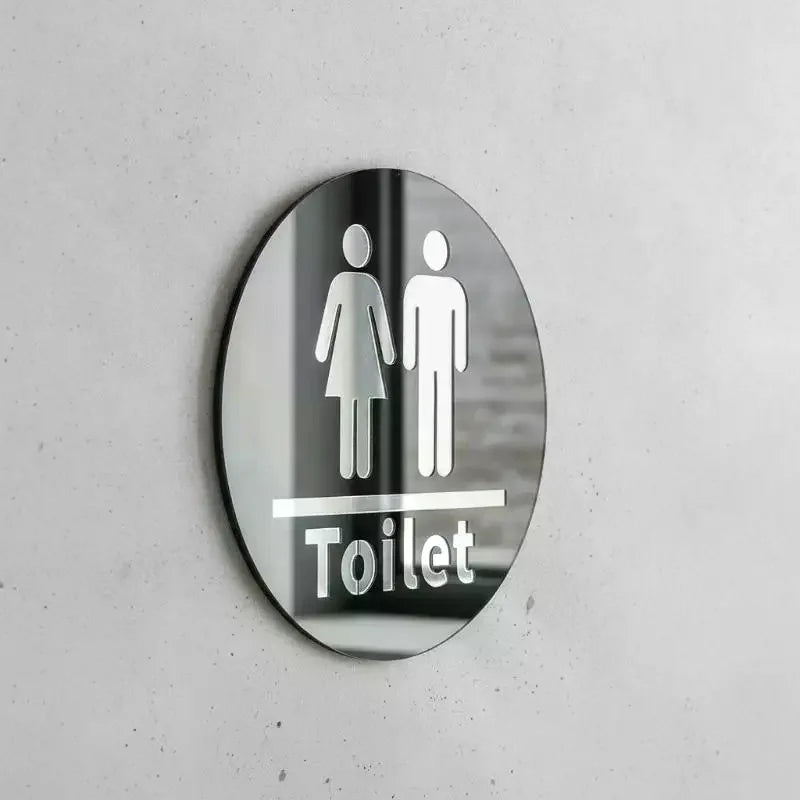 3D Toilet Sign Acrylic Men Women Bathroom Self-Adhesive Wall Sticker DIY Decor For Office Business Hotel Cafe Public Door Qme