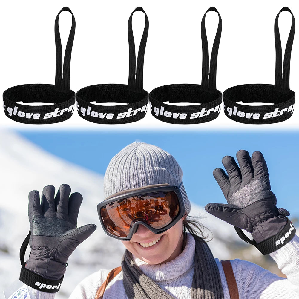 4 Pcs Glove Wrist Strap Anti-Lost Glove Safety Strap Elastic Ski Glove Leash Holder for Camping Skiing Outdoor Activities Qme