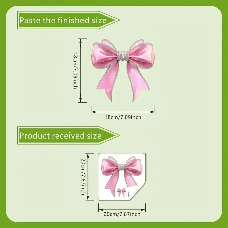 Pink Bowknot Toilet Sticker Glow Luminous Seat Cover Waterproof Qme